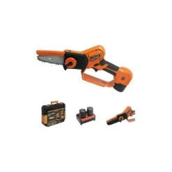 Scie D'élagage Sans Fil 10,8v 2 Batteries 2,5 Ah + Chargeur Double 300w Brixo