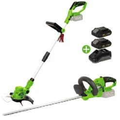 Coupe Bordure + Taille Haies Sans Fil + 2 Batteries 2ah + Chargeur +20 Lames 20v -Outils De Jardin 4ba962fb160fb839
