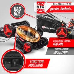 Tondeuse Thermique Autotractée 144.3cc - 46cm Avec Démarrage électrique -mulchin -Outils De Jardin 63c136749632f1.14439241