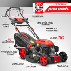Tondeuse Thermique Autotractée 173cc - 50.6cm Avec Démarrage électrique -mulchin -Outils De Jardin 63c13677409945.04968733
