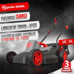 Tondeuse à Gazon électrique 1500w - Largeur De Coupe 37cm - Elem Garden 8 Tondeuse à Gazon électrique 1500w - Largeur De Coupe 37cm - Elem Garden -Outils De Jardin 63c1367c683ce0.72105264