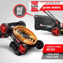 Tondeuse Thermique Autotractée 144.3cc - Largeur De Coupe 46cm - Elem Garden -Outils De Jardin 63c1367d6eb876.50155183
