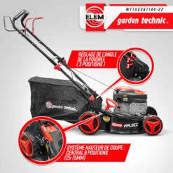 Tondeuse Thermique Autotractée 144.3cc - Largeur De Coupe 46cm - Elem Garden -Outils De Jardin 63c1367d745029.32057082