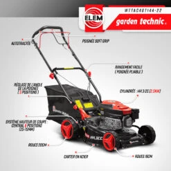 Tondeuse Thermique Autotractée 144.3cc - Largeur De Coupe 46cm - Elem Garden -Outils De Jardin 63c1367d8035b4.05057129