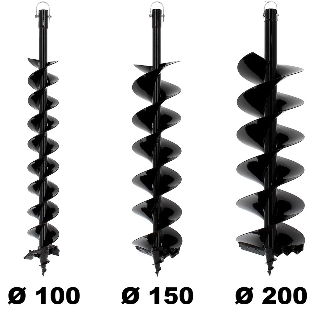 Lot De Mèches Semi-professionnelles ø 100 + 150 + 200 Mm Pour Tarière Thermique 3 Lot De Mèches Semi-professionnelles ø 100 + 150 + 200 Mm Pour Tarière Thermique