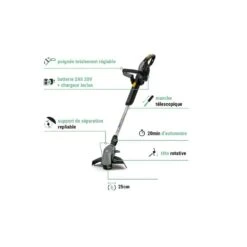 Coupe Bordure Sans Fil 20v Batterie Lithium 2.0 Ah + Chargeur Alpina Coupe 25cm -Outils De Jardin 6453a2a849b362.65904814