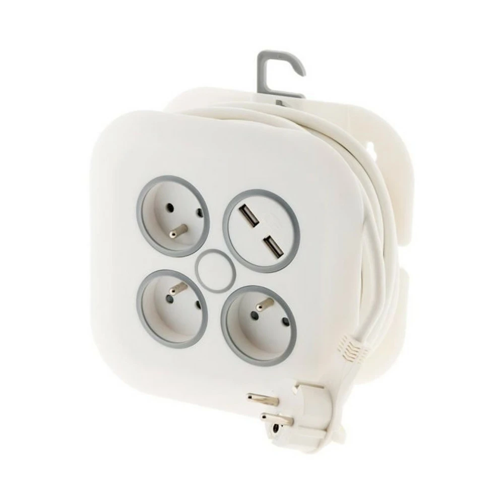 Enrouleur Domestique 7m - 3 Prises 2p+t 16a + 2x Usb 5 Enrouleur Domestique 7m - 3 Prises 2p+t 16a + 2x Usb – Image 3