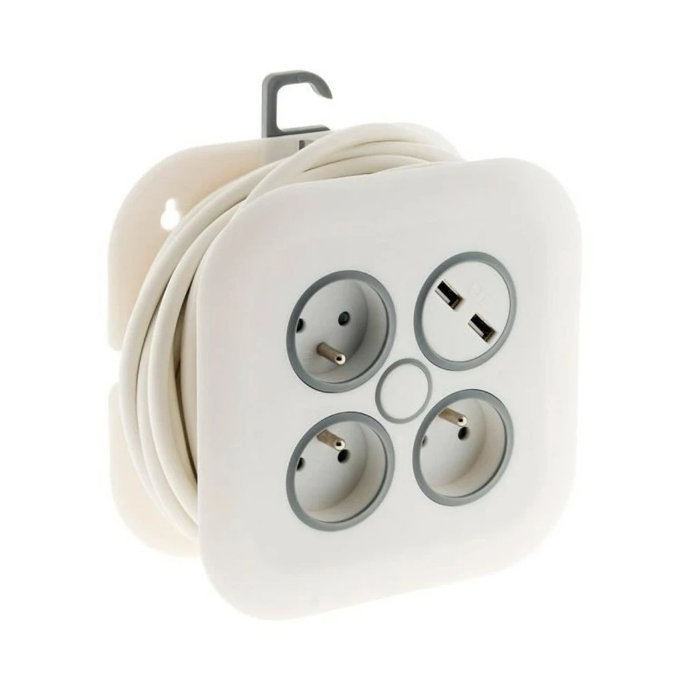 Enrouleur Domestique 7m - 3 Prises 2p+t 16a + 2x Usb 3 Enrouleur Domestique 7m - 3 Prises 2p+t 16a + 2x Usb