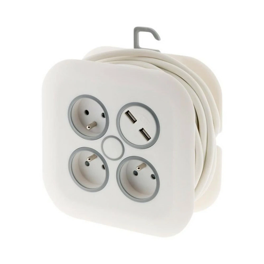 Enrouleur Domestique 7m - 3 Prises 2p+t 16a + 2x Usb 6 Enrouleur Domestique 7m - 3 Prises 2p+t 16a + 2x Usb – Image 4