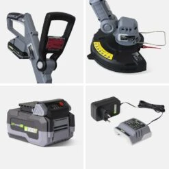 Voltr - Tondeuse à Gazon Sans Fil 30cm Batterie 20v Lithium 4ah Et Chargeur + Débroussailleuse Sans Fil ø25cm Avec Batterie Lithium -Outils De Jardin 64627aebebc862.99329642