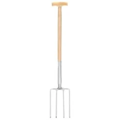 VIDAXL Fourche à Creuser De Jardin Poignée En T Inox Et Bois De Frêne -Outils De Jardin 6464c6306b2f97.60437624