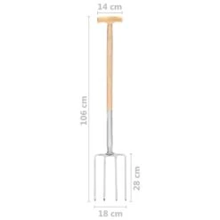 VIDAXL Fourche à Creuser De Jardin Poignée En T Inox Et Bois De Frêne -Outils De Jardin 6464c6307753f5.81770310