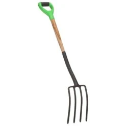VIDAXL Fourche à Creuser De Jardin Avec Poignée En D Acier Et Bois Dur -Outils De Jardin 6464c634b873d5.10614201