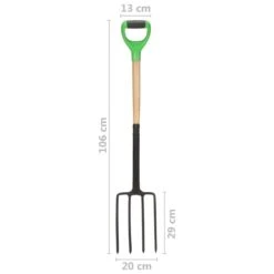 VIDAXL Fourche à Creuser De Jardin Avec Poignée En D Acier Et Bois Dur -Outils De Jardin 6464c634bf2420.69234672