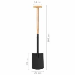 VIDAXL Bêche à Creuser De Jardin Avec Poignée En T Acier Et Bois Dur -Outils De Jardin 64798cc63747d2.25856593