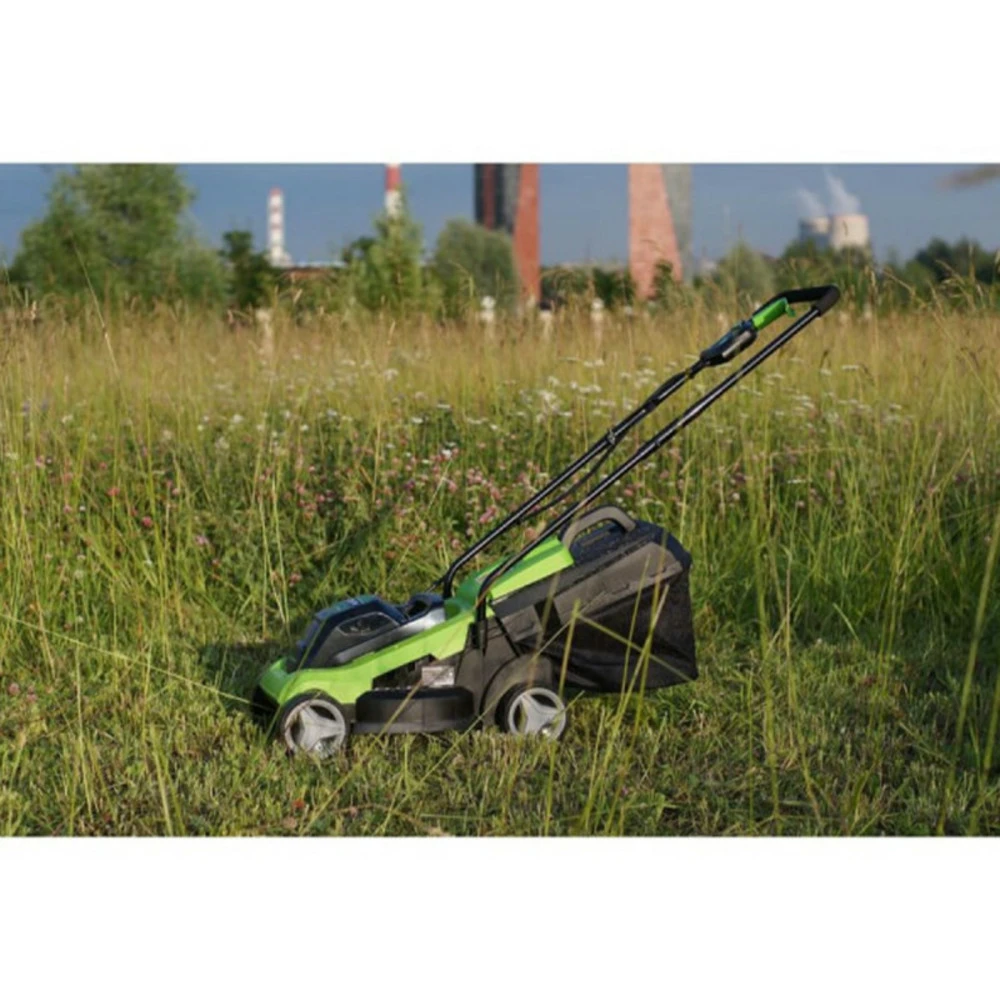 Tondeuse Greenworks 24v - Coupe De 33cm - 1 Batterie 2.0 Ah - 1 Micro-chargeur - G24lm33k2 4 Tondeuse Greenworks 24v - Coupe De 33cm - 1 Batterie 2.0 Ah - 1 Micro-chargeur - G24lm33k2 – Image 2