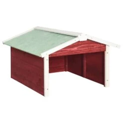 VIDAXL Garage De Tondeuse à Gazon 72x87x50 Cm Rouge Et Blanc Sapin -Outils De Jardin 6480d34c449942.97854975