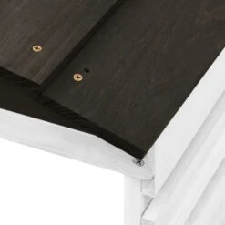 VIDAXL Garage De Tondeuse à Gazon Noir Et Blanc 78x74x54 Cm Sapin -Outils De Jardin 6480d35b405bb2.81441842