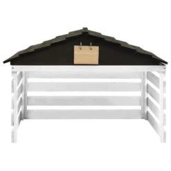 VIDAXL Garage De Tondeuse à Gazon Noir Et Blanc 78x74x54 Cm Sapin -Outils De Jardin 6480d35b441490.98900796