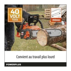 Tronçonneuse A Batterie 40v Dual Power Powdpg7576 - Guide De 350 Mm, Moteur Brusless - Livrée Sans Batterie Ni Chargeur -Outils De Jardin 8498eef1c6e88992